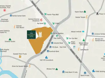 Runwal The Central Park location map, Pimpri Chinchwad, Pune